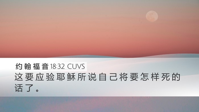 约 翰 福 音 18:32 CUVS Bible Verse Image