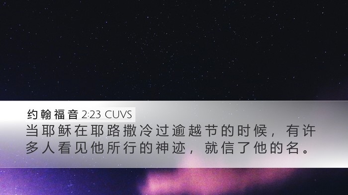 约 翰 福 音 2:23 CUVS Bible Verse Image