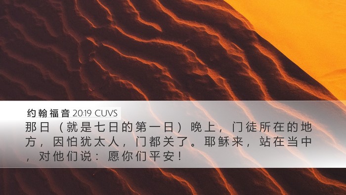 约 翰 福 音 20:19 CUVS Bible Verse Image