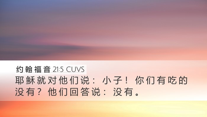 约 翰 福 音 21:5 CUVS Bible Verse Image