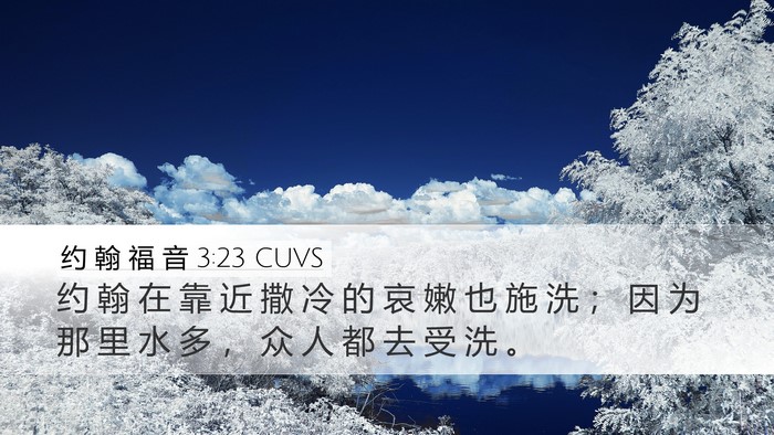 约 翰 福 音 3:23 CUVS Bible Verse Image