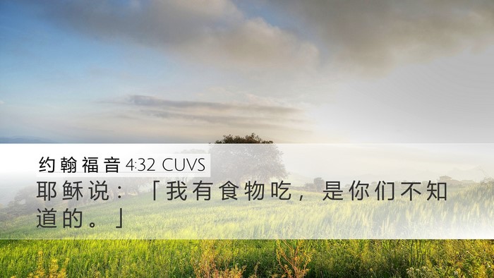 约 翰 福 音 4:32 CUVS Bible Verse Image
