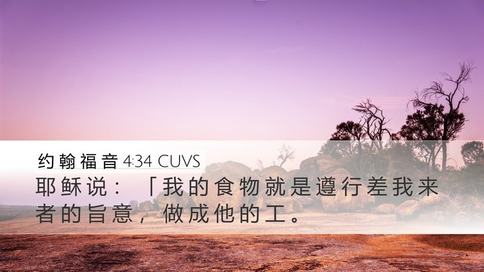 约 翰 福 音 4:34 CUVS Bible Verse Image