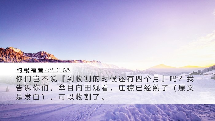 约 翰 福 音 4:35 CUVS Bible Verse Image