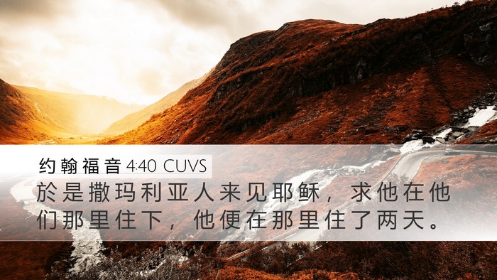约 翰 福 音 4:40 CUVS Bible Verse Image