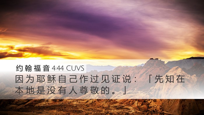 约 翰 福 音 4:44 CUVS Bible Verse Image