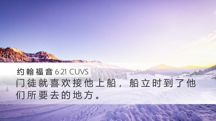 约 翰 福 音 6:21 CUVS Bible Verse Image