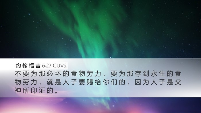 约 翰 福 音 6:27 CUVS Bible Verse Image