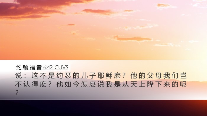 约 翰 福 音 6:42 CUVS Bible Verse Image