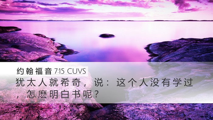 约 翰 福 音 7:15 CUVS Bible Verse Image
