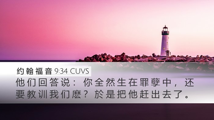 约 翰 福 音 9:34 CUVS Bible Verse Image