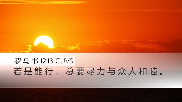 罗 马 书 12:18 CUVS Bible Verse Image