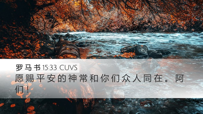 罗 马 书 15:33 CUVS Bible Verse Image