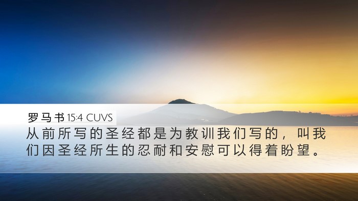 罗 马 书 15:4 CUVS Bible Verse Image