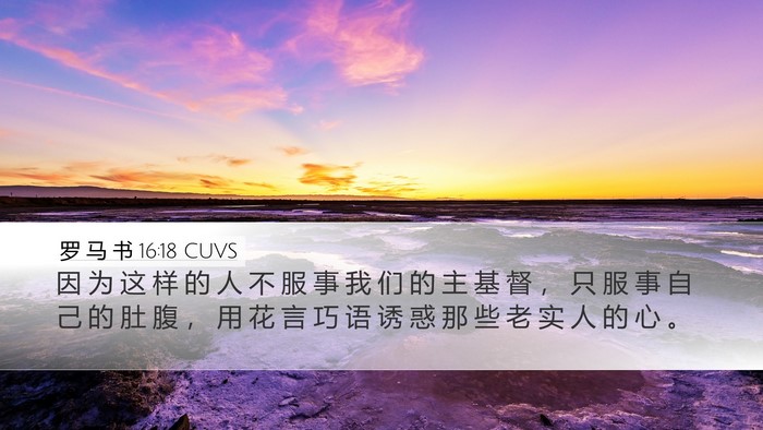 罗 马 书 16:18 CUVS Bible Verse Image