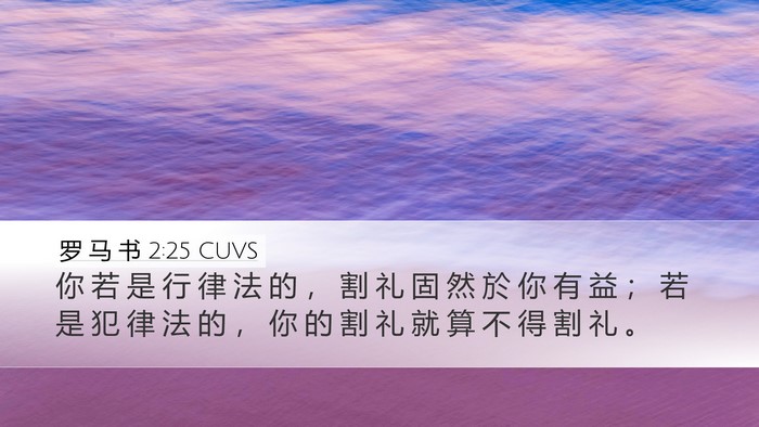 罗 马 书 2:25 CUVS Bible Verse Image