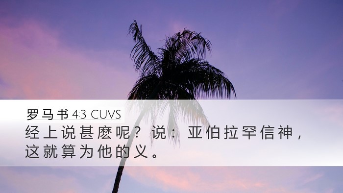 罗 马 书 4:3 CUVS Bible Verse Image