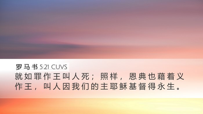 罗 马 书 5:21 CUVS Bible Verse Image