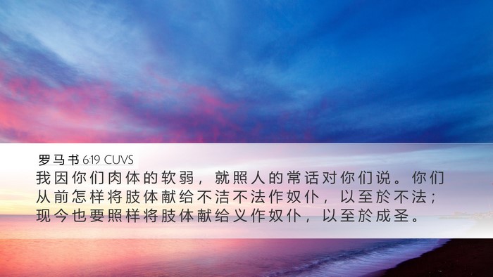 罗 马 书 6:19 CUVS Bible Verse Image