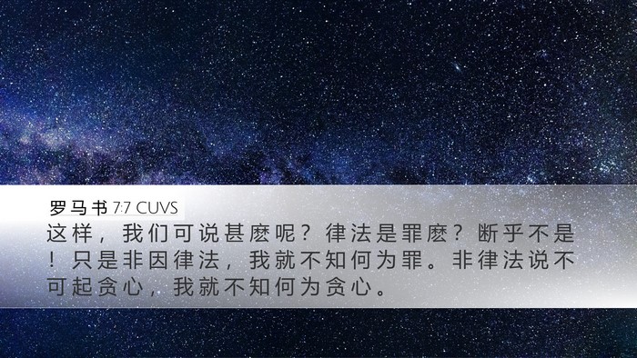 罗 马 书 7:7 CUVS Bible Verse Image