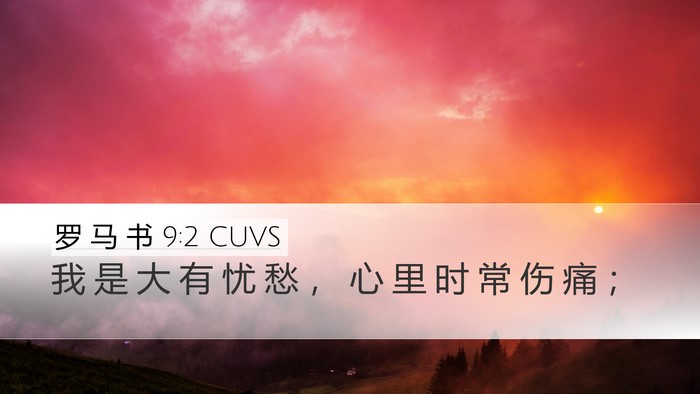罗 马 书 9:2 CUVS Bible Verse Image
