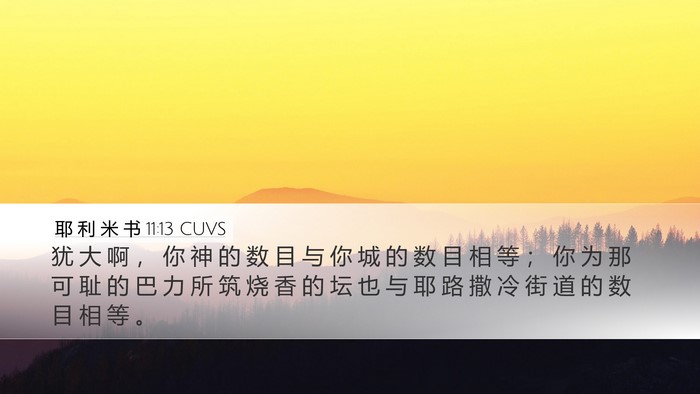 耶 利 米 书 11:13 CUVS Bible Verse Image