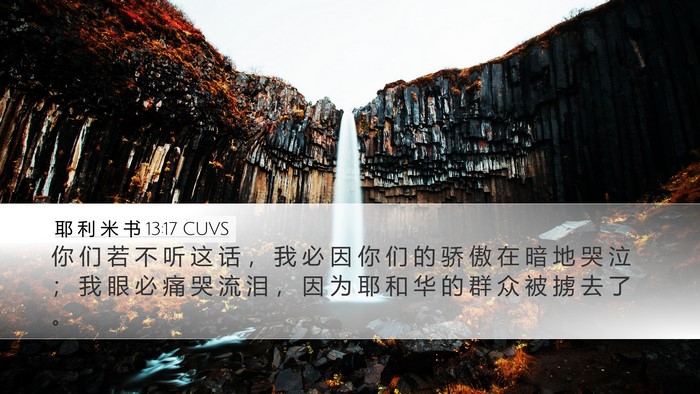 耶 利 米 书 13:17 CUVS Bible Verse Image