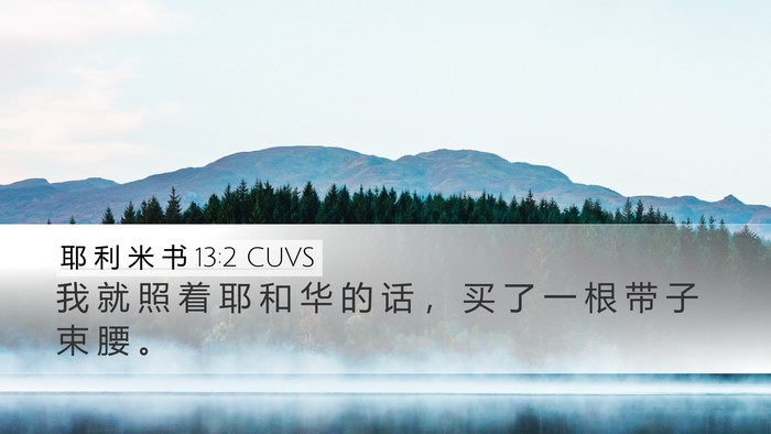 耶 利 米 书 13:2 CUVS Desktop Wallpaper - 我 就 照 着 耶 和 华 的 话 ， 买 了 - Desktop Bible Verse Wallpaper
