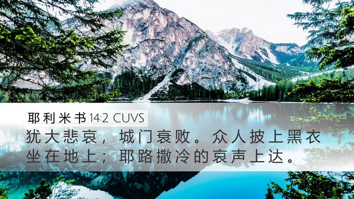 耶 利 米 书 14:2 CUVS Bible Verse Image