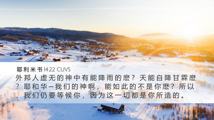耶 利 米 书 14:22 CUVS Bible Verse Image