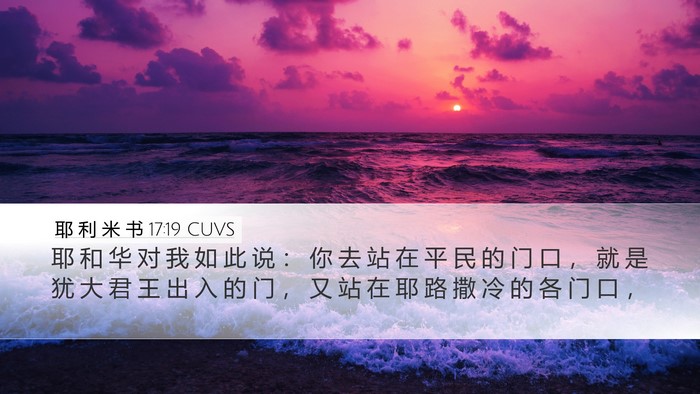 耶 利 米 书 17:19 CUVS Desktop Wallpaper - 耶 和 华 对 我 如 此 说 ： 你 去 站 - Desktop Bible Verse Wallpaper