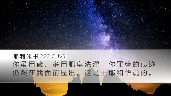 耶 利 米 书 2:22 CUVS Bible Verse Image