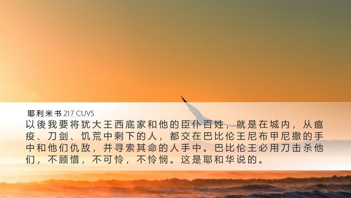 耶 利 米 书 21:7 CUVS Bible Verse Image