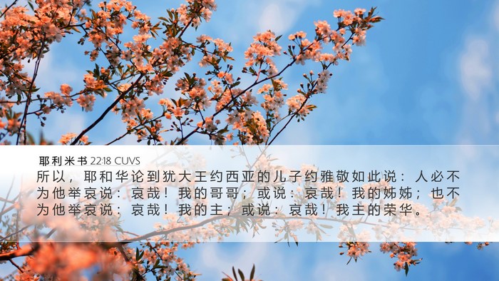 耶 利 米 书 22:18 CUVS Bible Verse Image