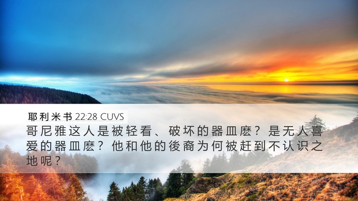 耶 利 米 书 22:28 CUVS Bible Verse Image