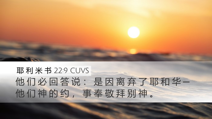 耶 利 米 书 22:9 CUVS Bible Verse Image