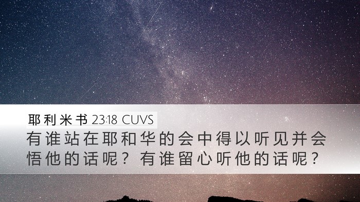 耶 利 米 书 23:18 CUVS Bible Verse Image