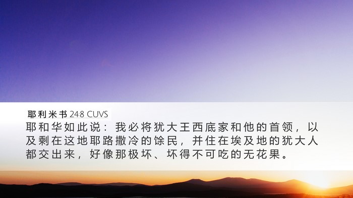 耶 利 米 书 24:8 CUVS Bible Verse Image