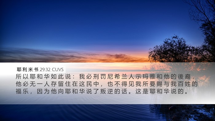 耶 利 米 书 29:32 CUVS Bible Verse Image