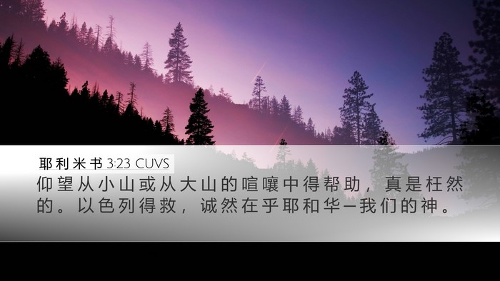 耶 利 米 书 3:23 CUVS Bible Verse Image
