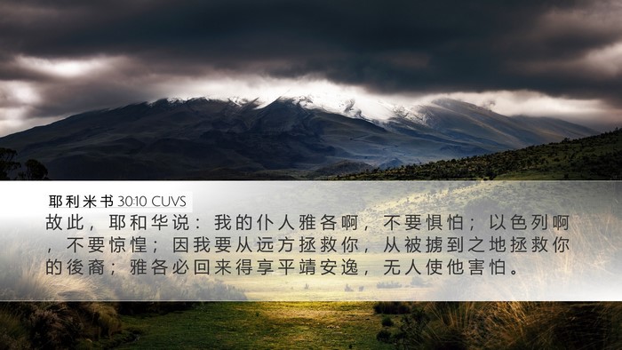 耶 利 米 书 30:10 CUVS Bible Verse Image