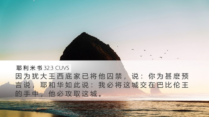 耶 利 米 书 32:3 CUVS Bible Verse Image
