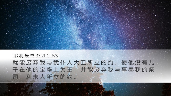 耶 利 米 书 33:21 CUVS Bible Verse Image