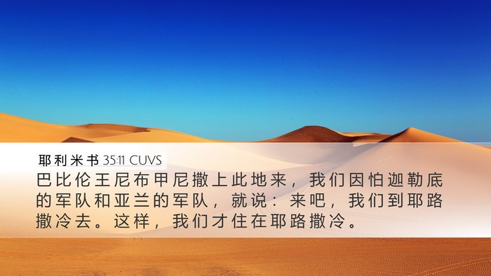 耶 利 米 书 35:11 CUVS Bible Verse Image