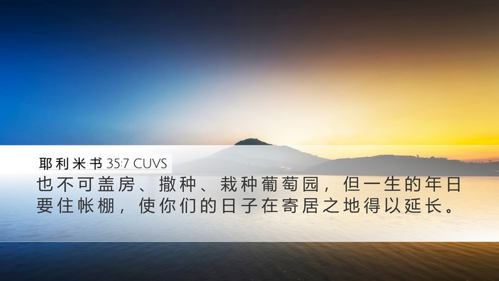 耶 利 米 书 35:7 CUVS Bible Verse Image