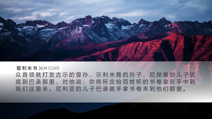 耶 利 米 书 36:14 CUVS Bible Verse Image