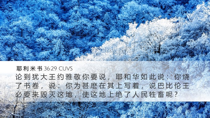 耶 利 米 书 36:29 CUVS Bible Verse Image