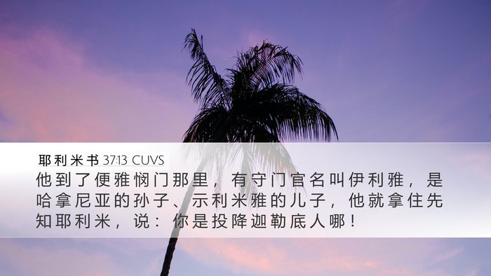 耶 利 米 书 37:13 CUVS Bible Verse Image