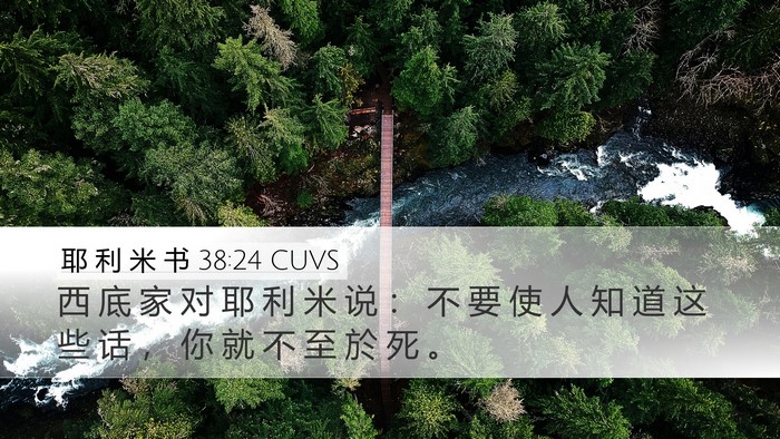 耶 利 米 书 38:24 CUVS Desktop Wallpaper - 西 底 家 对 耶 利 米 说 ： 不 要 使 - Desktop Bible Verse Wallpaper