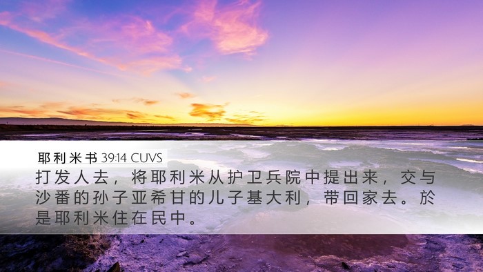 耶 利 米 书 39:14 CUVS Bible Verse Image